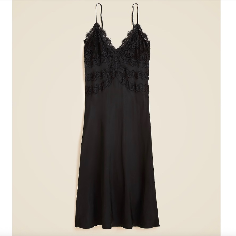 J. Crew Collection Lace Slip Dress, Black, Sz. 4. **NWT** - Picture 4 of 14